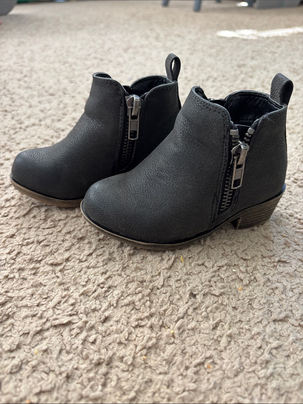 Children's Black Side-Zip Ankle Boots